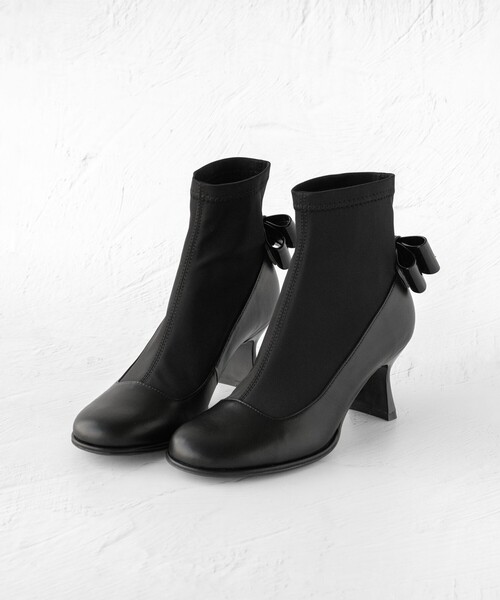 TOCCA バックリボンショートブーツ ブラック TOCCA ブーツ BACK RIBBON SHORTBOOTS ショートブーツ