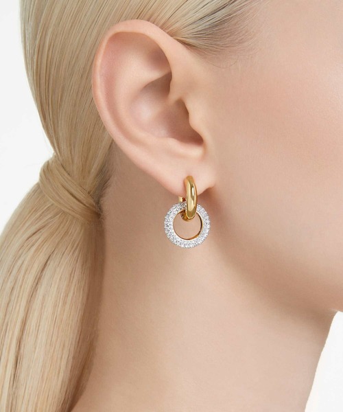 【美品】SWAROVSKI◇スワロフスキー華やかループピアス SWAROVSKI スワロフスキー ピアス アクセサリー ジュエリー