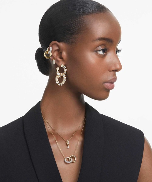 SWAROVSKI ピアス 「公式」「スワロフスキー」Dextera フープ