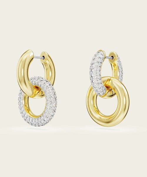 【未使用】スワロフスキー ピアス ゴールド クリスタル フープデザイン 正規品 SWAROVSKI ピアス 「公式」「スワロフスキー」Dextera フープ