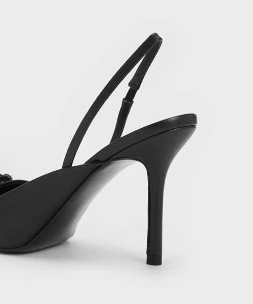 CHARLES ＆ KEITH パンプス ビーズド サークルスリングバック
