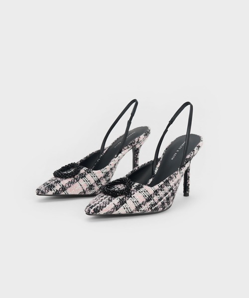 CHARLES ＆ KEITH パンプス ビーズド サークルスリングバック
