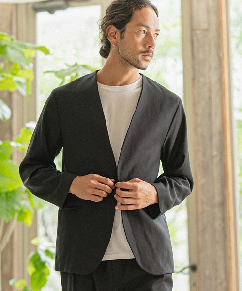 CAMBIO ジャケット ノーカラージャケット mj9515- ストレッチ