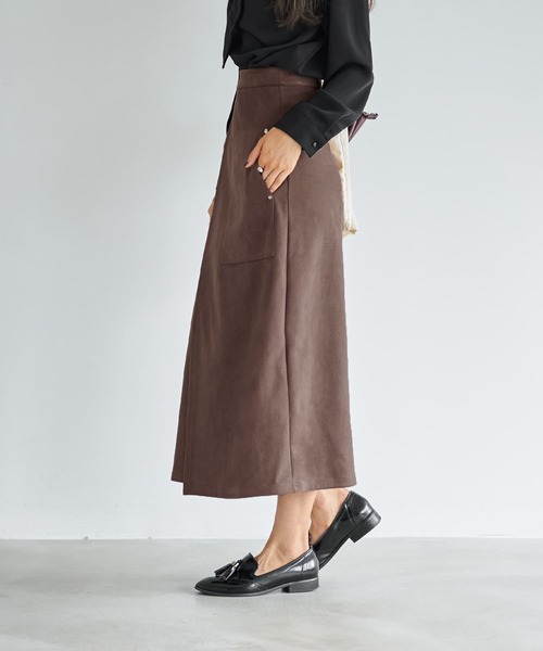 STYLE DELI（スタイルデリ） スカート スエード調ポケットラップ