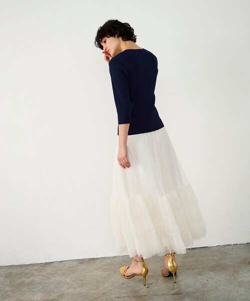 GRACE CONTINENTAL ニット セーター メタル釦リブニットトップ
