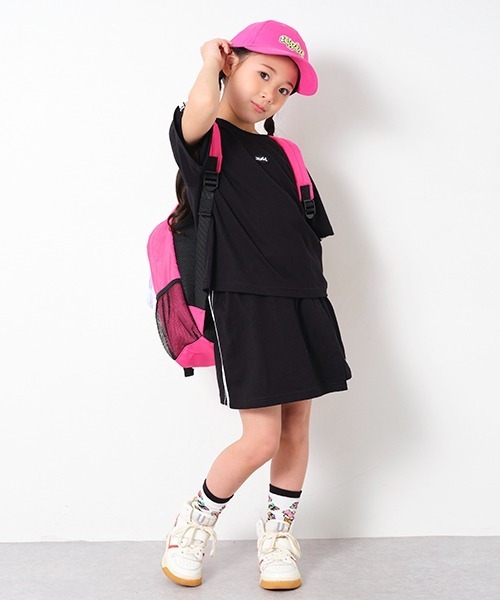 【新品】VS PINK スポーツ セットアップ チェック ブラック XS X-girl Stages tシャツ シアーラインバックロゴSETUP キッズ