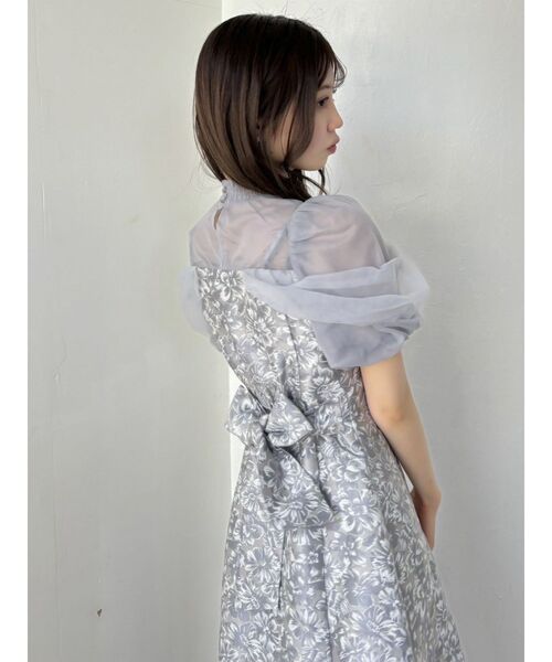 dazzlin シアーベールジャカードワンピース セール】シアーベールジャガードワンピース（ドレス）｜dazzlin