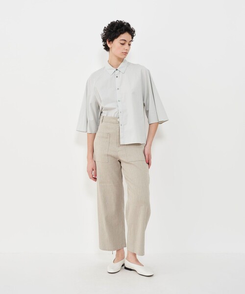 GALERIE VIE パンツ コットンリネンストレッチ クロップドパンツ