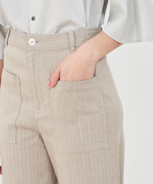 専用⭐GALERIE VIE コットンリネンストレッチセミワイドクロップドパンツ GALERIE VIE パンツ コットンリネンストレッチ セミワイド