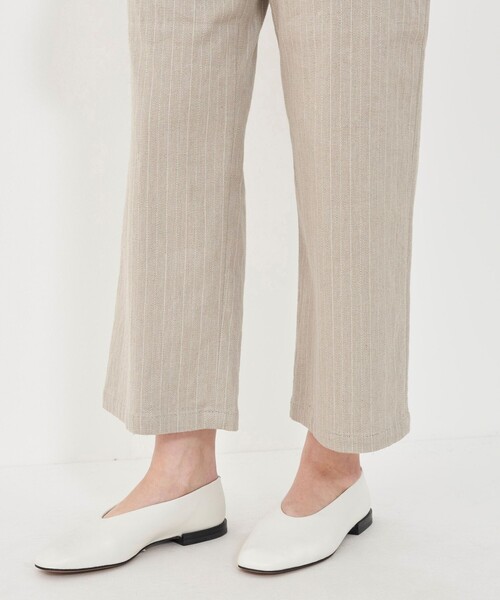 GALERIE VIE パンツ コットンリネンストレッチ クロップドパンツ