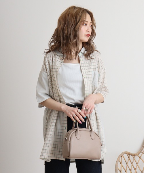 ブラウス シャツ EMAGO 切替えシャツ レディース Emago ブラウス シャツ EMAGO チェック切替えシャツ レディース