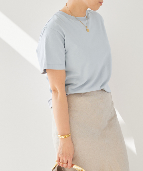 Deuxieme Classe　Mme.CREW Tシャツ　サックスブルー 新品【DeuxiemeClasse Mme CREW Tシャツ】 半袖 ブルー サックス
