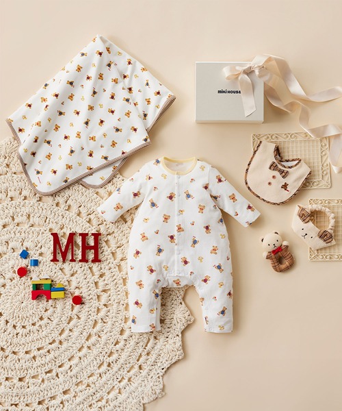 MIKI HOUSE（ミキハウス） ベビー服 ロンパース ミキハウスベア総柄