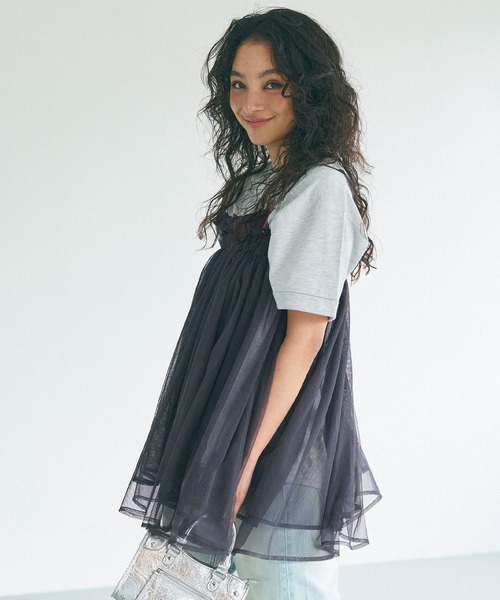 POPPY チュールキャミチュニック Tulle balloon tunic (black) – POPPY
