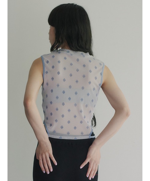 jentLouis ノースリーブ [Rivet Sleeveless Top) AlainPaul Women's Collarbone Sleeveless Shirt | A.K. Rikk's
