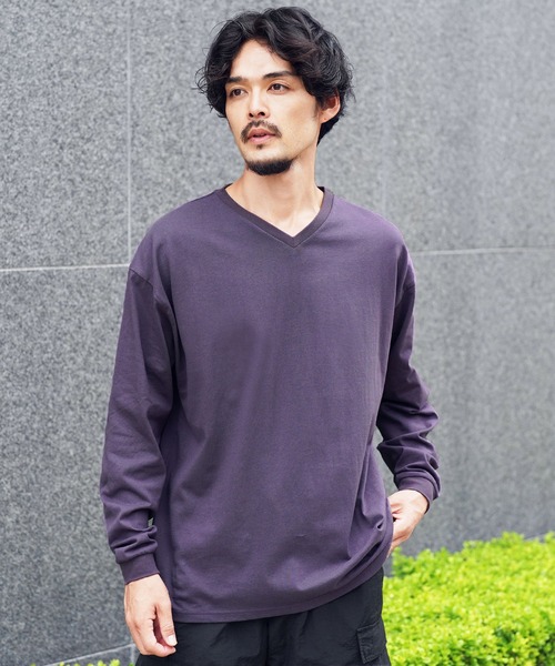 JIGGYS SHOP（ジギーズショップ） tシャツ ルーズフィットVネック長袖