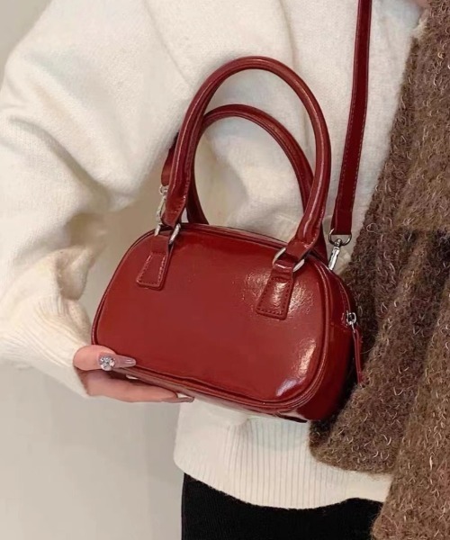 ハンドバッグ レトロ丸型 2way PUミニハンドバッグ ショルダーバッグ