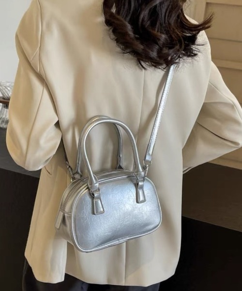 ハンドバッグ レトロ丸型 2way PUミニハンドバッグ ショルダーバッグ