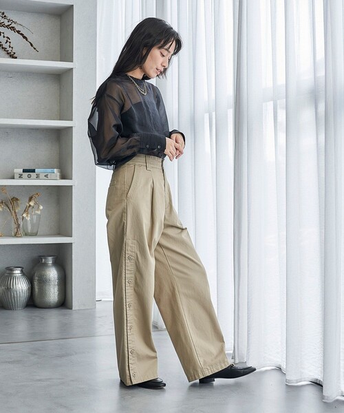 ブラウス シャツ FREAK’S STORE/フリークスストア The Yarn. シアーシャツブラウス/ シアー チェックシャツ レディース | FREAK'S STORE | 06