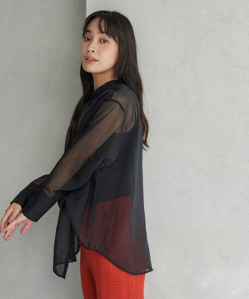 ブラウス シャツ FREAK’S STORE/フリークスストア The Yarn. シアーシャツブラウス/ シアー チェックシャツ レディース | FREAK'S STORE | 10