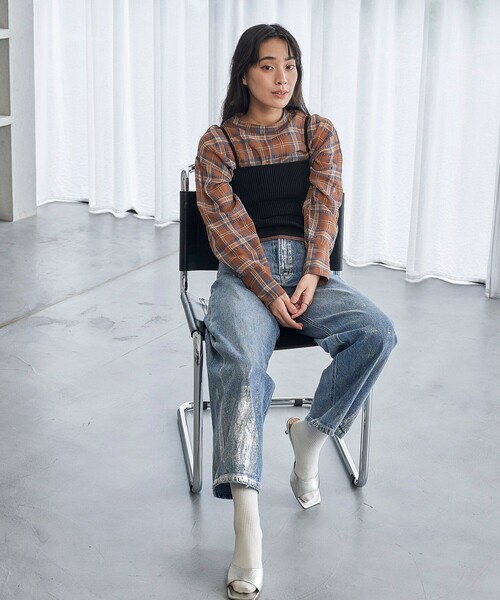 ブラウス シャツ FREAK’S STORE/フリークスストア The Yarn. シアーシャツブラウス/ シアー チェックシャツ レディース | FREAK'S STORE | 18