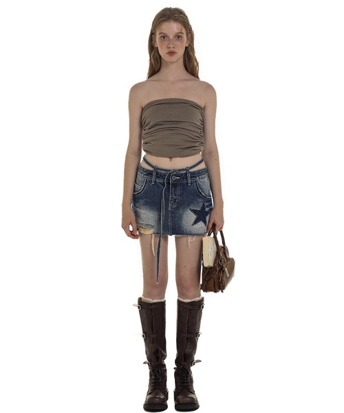 25新作 グッチ ロゴ入りデニムミニスカート GUCCI(グッチ) Blue Denim skirtキルティングデニムスカート