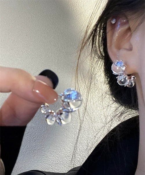 H.TOKYO ピアス 氷透バブルビーズデザインピアス レディース