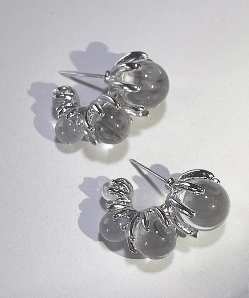 H.TOKYO ピアス 氷透バブルビーズデザインピアス レディース