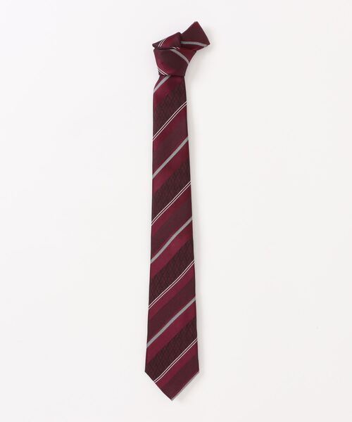 MEN'S BIGI（メンズビギ） ネクタイ アーガイル×ストライプ柄シルク