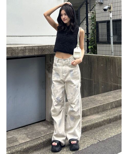 ジーンズ デニム デニムパンツ カーゴベルトルーズジーンズ レディース