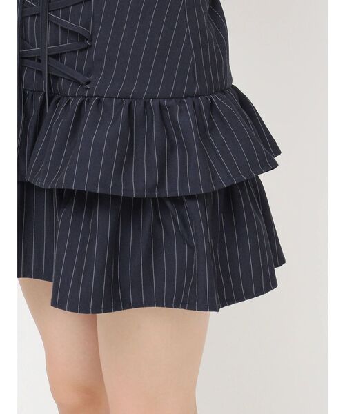 jouetie 新品未使用 タグ付 ミニスカート 今季新作 ウエストゴム 黒 jouetie（ジュエティ） スカート レースアップティアードミニスカパン