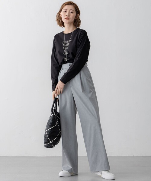 tシャツ 「洗える」レタープリント ロンTEE レディース : ZOZOTOWN