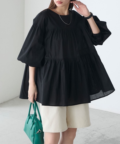 【超美品】DRESS VAN NOTEN ミニワンピース　チュニック BONLECILL ブラウス シャツ 2wayティアードギャザーコットンミニ