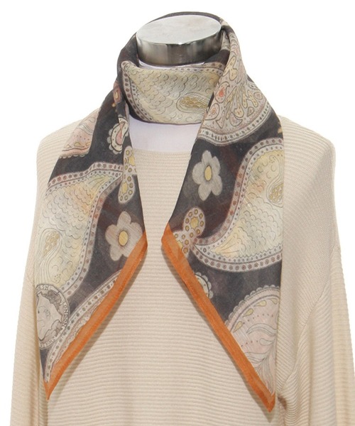 【ももこ】SWASH LONDON ストール インド製】シルクウールストール 薄手 大判 90×90cm -Canopy- | ス