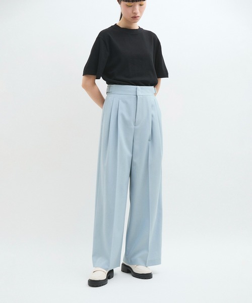 スラックス パンツ 「防シワ」・「洗える」2タックワイドスラックス レディース_3