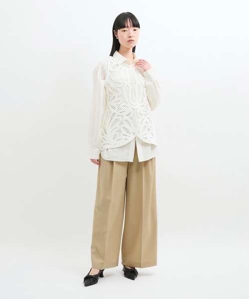 スラックス パンツ 「防シワ」・「洗える」2タックワイドスラックス レディース_7
