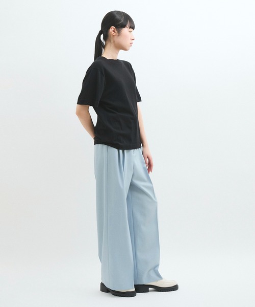 スラックス パンツ 「防シワ」・「洗える」2タックワイドスラックス レディース_9