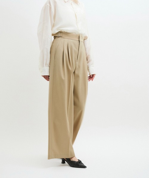 スラックス パンツ 「防シワ」・「洗える」2タックワイドスラックス レディース_16