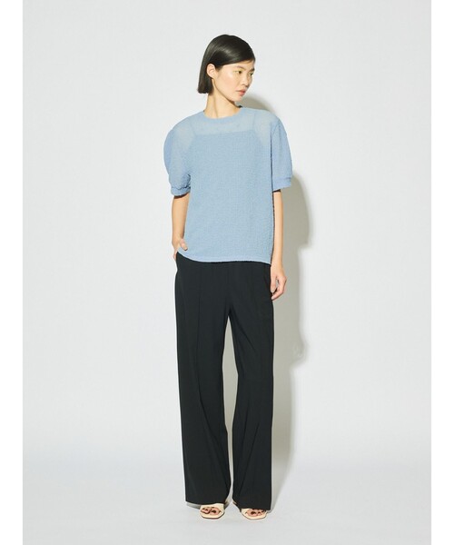 tシャツ MIDIUMISOLID for Ladies クルーネックシアープルオーバー レディース MIDIUMISOLID for Ladies クルーネックシアープルオーバー