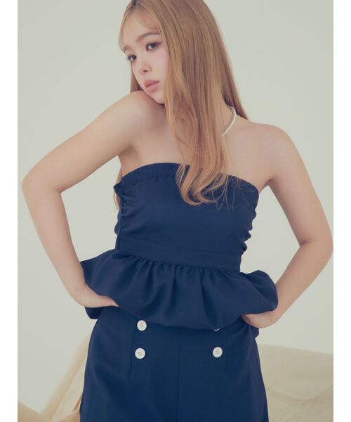 チューブトップ ベアトップ BALLOON BARE TOPS/バルーンベアトップス「セットアップ着用可」 CALNAMUR チューブトップ ベアトップ BALLOON BARE TOPS