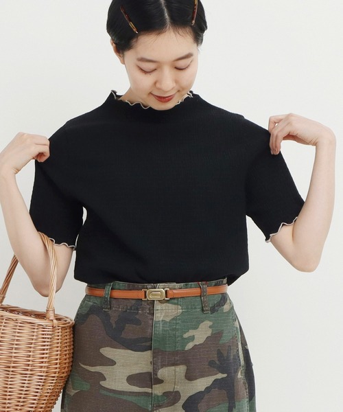 tシャツ オーガニックブルーゼ メロー配色半袖プルオーバー レディース CHILD WOMAN tシャツ オーガニックブルーゼ メロー配色半袖プル
