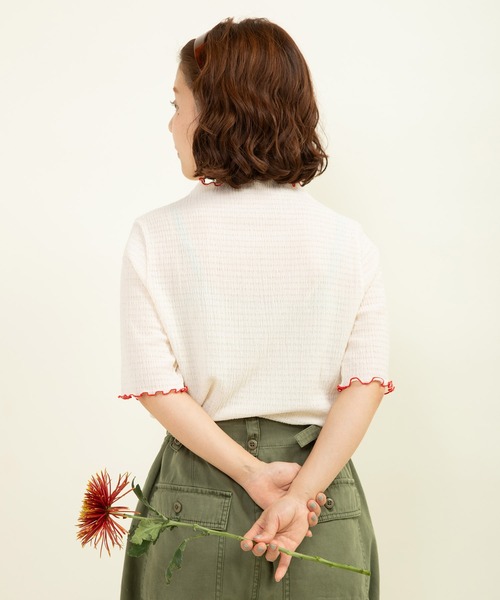 CHILD WOMAN tシャツ オーガニックブルーゼ メロー配色半袖プル