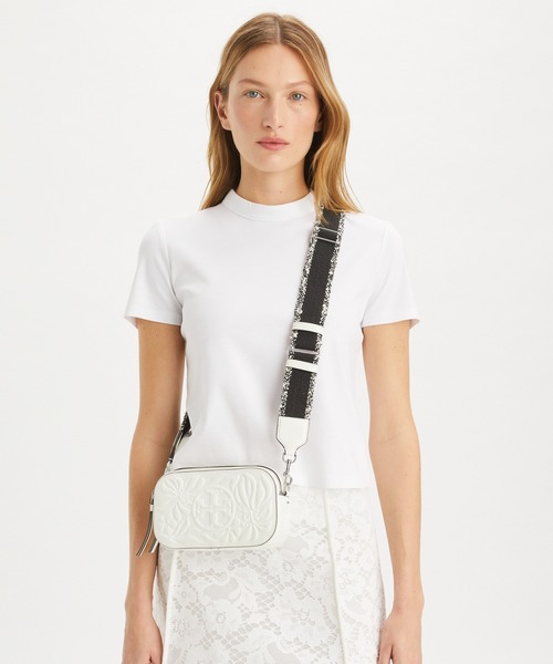 TORY BURCH ショルダーバッグ バッグ ミラー フローラルエンボス