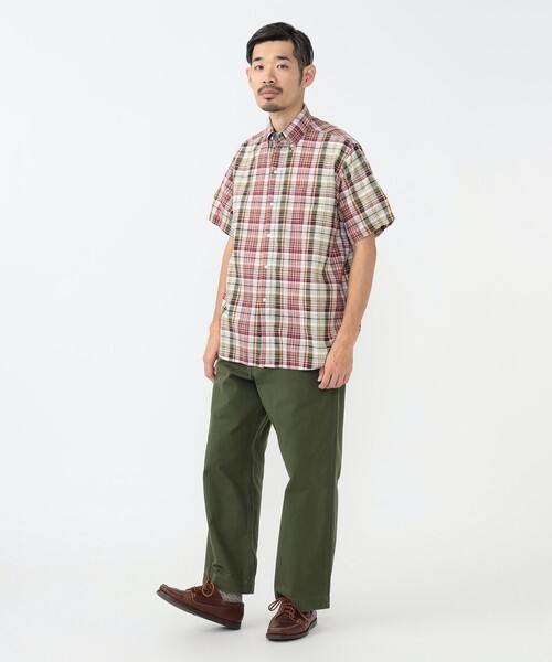 beams+ マドラスチェックシャツ クラシックフィット BEAMS+ シャツ マドラスチェック ボタンダウン S/S クラシック