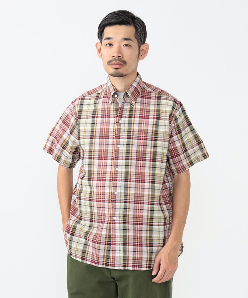 beams+ マドラスチェックシャツ クラシックフィット BEAMS+ シャツ マドラスチェック ボタンダウン S/S クラシック