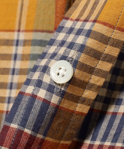 beams+ マドラスチェックシャツ クラシックフィット BEAMS+ シャツ マドラスチェック ボタンダウン S/S クラシック