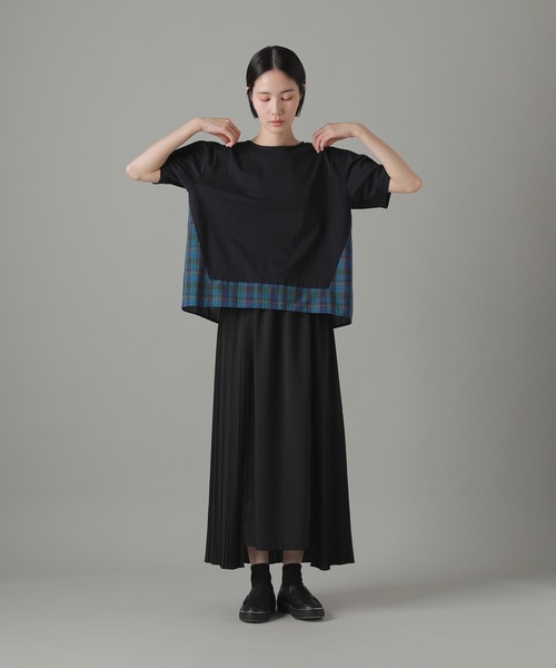 tシャツ チェックドッキングジャージィー / Tシャツ レディース ZUCCa tシャツ チェックドッキングジャージィー / Tシャツ S