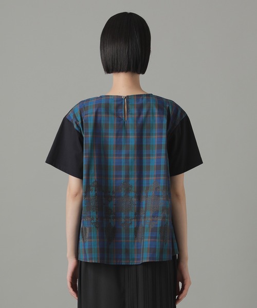 tシャツ チェックドッキングジャージィー / S レディース ZUCCa tシャツ チェックドッキングジャージィー / Tシャツ S