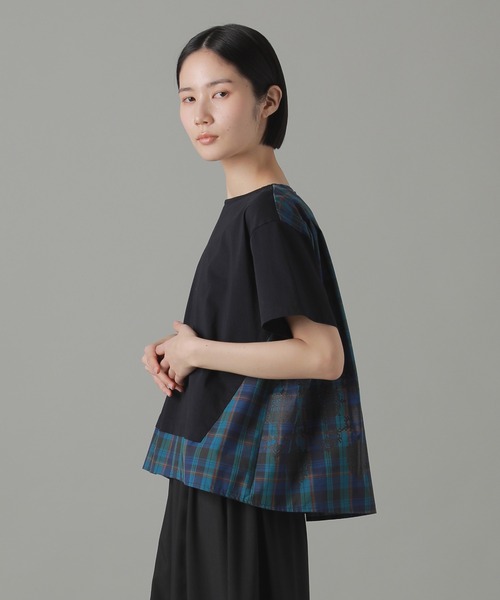 tシャツ チェックドッキングジャージィー / Tシャツ / S レディース ZUCCa tシャツ チェックドッキングジャージィー / Tシャツ S