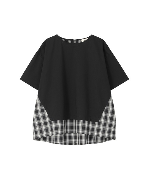 tシャツ チェックドッキングジャージィー / S レディース ZUCCa tシャツ チェックドッキングジャージィー / Tシャツ S